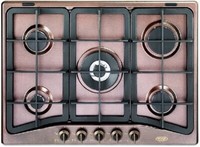 Delonghi ROF57PRO Gaseinbau-Kochfeld 5 Brenner 1 Dreifachkrone Gusseisen Kupfer