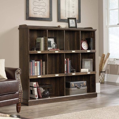 SAUDER Accent Bookcase 47.6'' x 52.8'' Engineered Wood 3-Shelves Storage Iron Oak