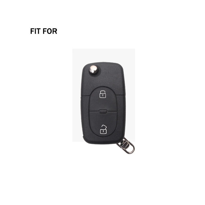 Funda de cuero con 2 botones para llave de coche con control remoto bolsa llavero para Audi A2 A3 A4 S4 A6 A8 TT Foto 2 de 4