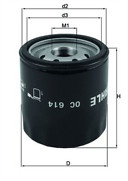 MAHLE OC614 Oil filter for MG, Chrysler , Dodge, Jeep