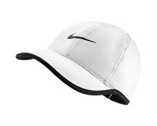 NEW NIKE Youth Unisex Featherlight DRI-FIT Tennis Cap/Hat-White/Black 739376-100