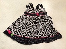 Blueberi Boulevard Summer Sun Dress for Girl 24M Geometric Black and White