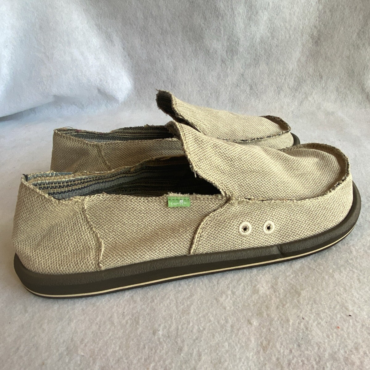 Sanuk Men's Hemp Natural Casual Comfort Slip On Shoes Sz 14 Sanuk Men's Hemp Natural Casual Comfort Slip On Shoes Sz 14