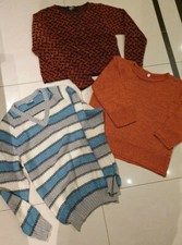 3 tolle Pullover Damen Set, Gr XS, raffinierte Strickmuster