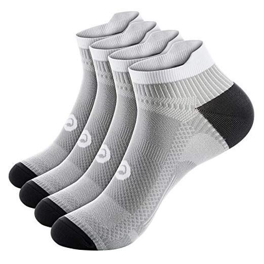 Ankle Compression Sock for Men and Women 2/4/6 Small-Medium Grey(2 Pairs)