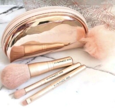 MAC Cosmetics Snowball Mini Brush Kit Rose Gold - In Box | eBay