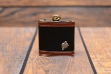 Briard type 2 - flask with image of a purebred dog, high quality, Art Dog