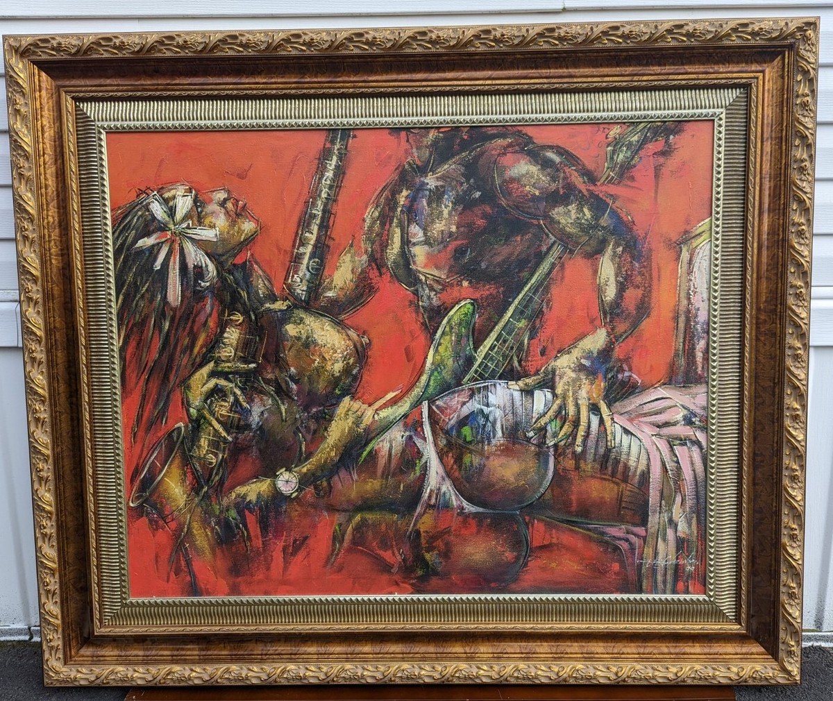 【絵画 アート】 S.MILDO Mildor Chevalier Signed Painting on Canvas 64x54 - Como El Sonido
