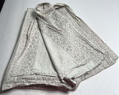 Ellen Tracy Sheet King Flat 100% Cotton Taupe Beige Filigree