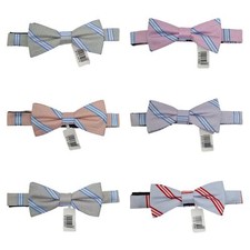 JOS A BANK Mens Silk Bow Tie PRE TIED Striped Bowtie in Your Choice of Color