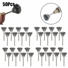 50pcs Stainless Steel Wire Brush Wheel Drill Attachments Rust Removal Cleaning