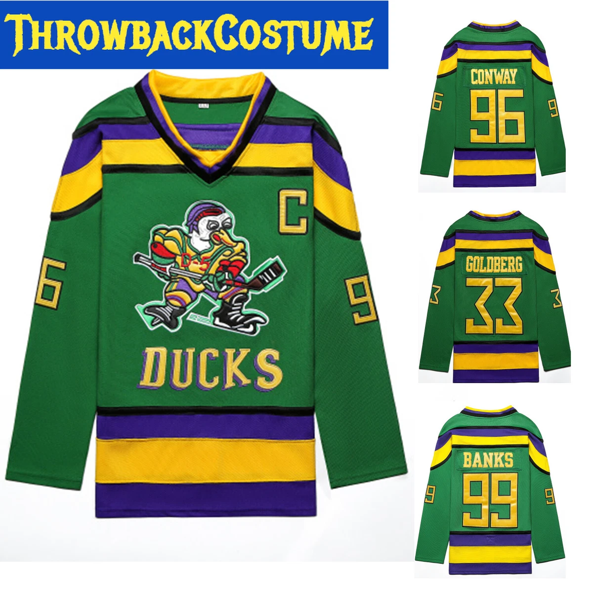 Goldberg 33 Mighty Ducks Movie Hockey Jersey in 2023