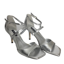 Nine West Womens Silver Metallic Ankle Strap 8 1/2 M WNSIGHS3 Prom NEW Other