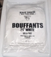 (100) Workhorse Bouffants 24" White Latex Free Head Cover Food Hair Net Service