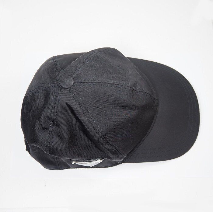 PRADA Baseball Cap Hat Nylon Black M Triangle Plate PRADA Baseball Cap Hat Nylon Black M Triangle Plate