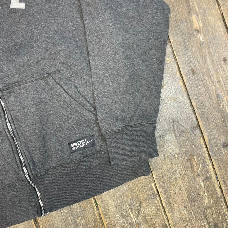 Nike Hoodie Mens Vintage Spellout Full Zip Y2K Training Sweatshirt, Grey, XL image 5