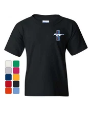 Ford Mustand The Legend Lives Logo Youth T-Shirt Classic Muscle Cars Kids Tee