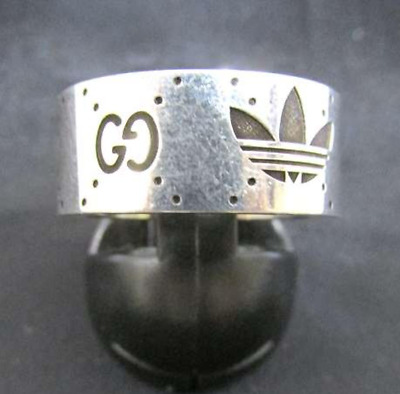 Gucci x Adidas GG Logo Wide Band Ring Sterling Silver 925 Gucci x Adidas GG Logo Wide Band Ring Sterling Silver 925