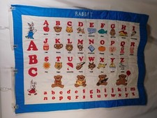 Baby Quilt Wall Hanging Cross Stitch Embroidery Alphabet Throw 47.5" x 36.5"