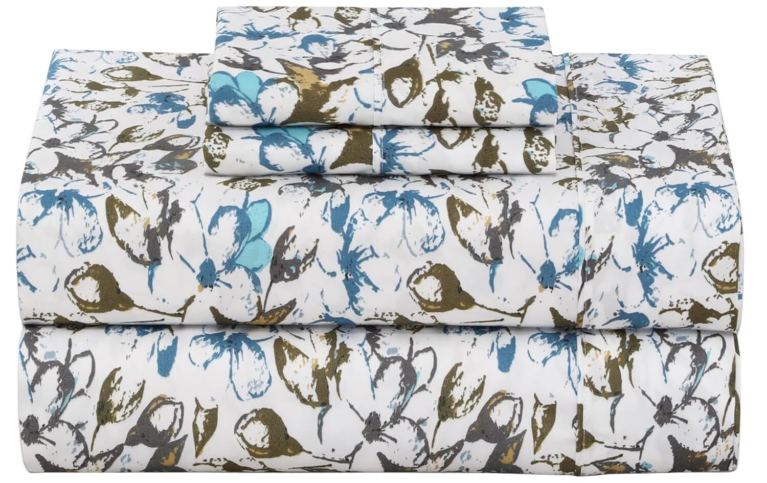 Flowered Sheets For Queen Size Bed Double Brushed Microfiber Dark Floral Beds...