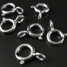 6 mm Sterling Silver Spring Ring Clasp-Regular Weight Clasp pack of 5