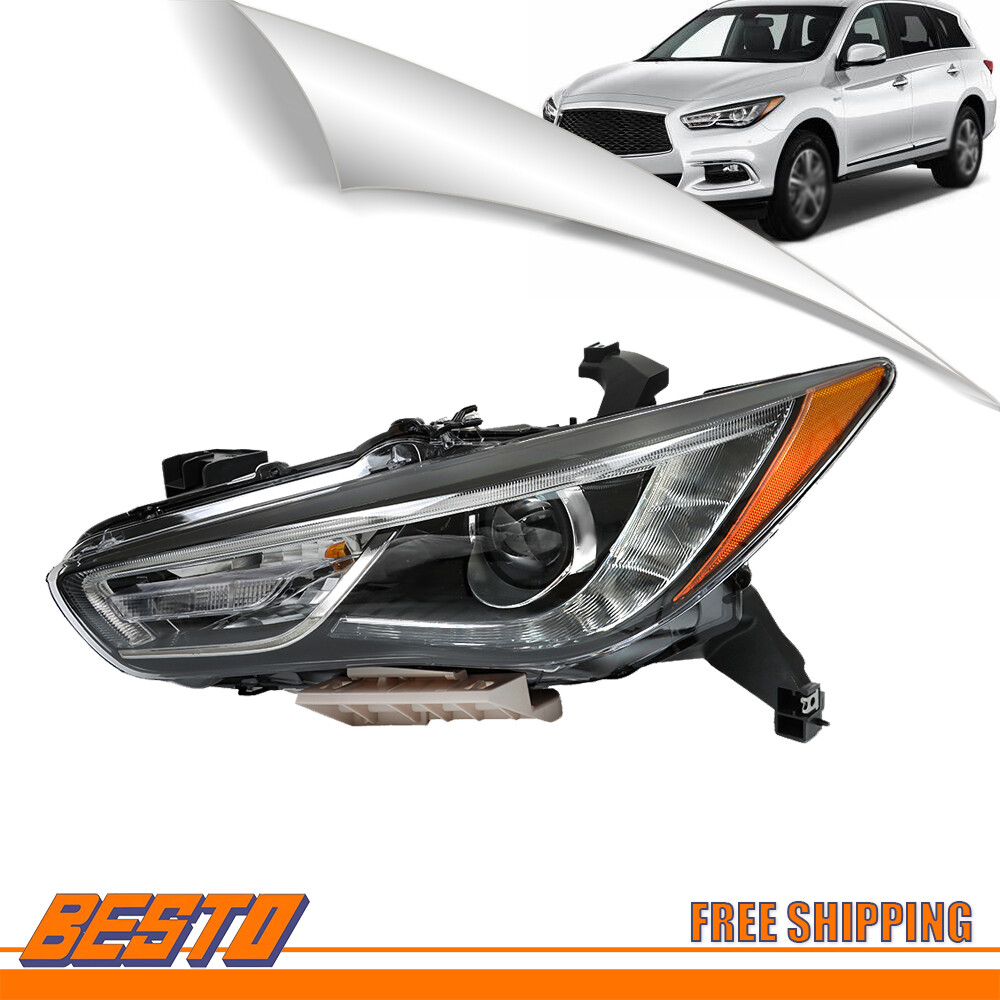 For 2016-2018 Infiniti QX60 Headlight Xenon HID Chrome Headlamp Driver w/o AFS