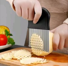 Waffle Fry Cutter Crinkle Potato Slicer Stainless Steel Kitchen Vegetable Choppe