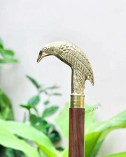 Walking Stick Bird Raven 3 Foldable Handmade Brass Wooden Victorian Cane