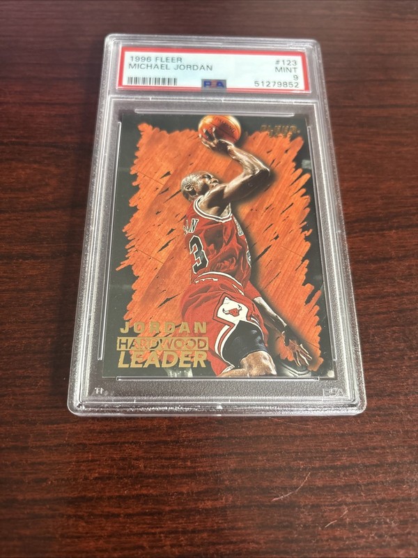 1996 Fleer Hardwood Leaders Michael Jordan PSA 9 Bulls #123