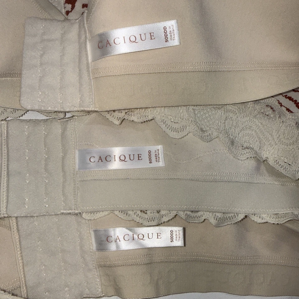 Sujetador Cacique By Lane Bryant ligeramente forrado sin alambre negro LOTE DE 3 talla 50DDD Foto 2 de 4