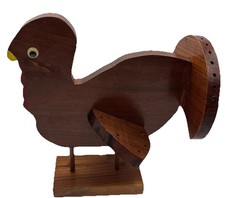 Vintage Aged Distressed Look Thanksgiving Wooden Turkey Home Decor Centerpiece