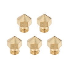 0.4mm 3D Printer Nozzle, Fit for MK10, for 1.75mm Filament Brass 5pcs