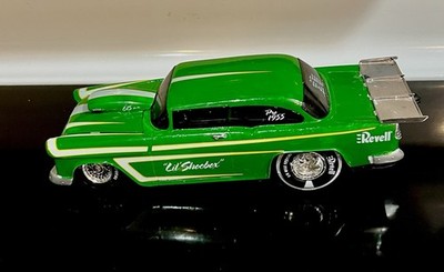 🏁 Built Model Car Kit Revell '55 Vintage Green Chevy Lil Shoebox