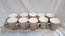 Job Lot 10x NEW Bevande Porcelain Coffee Tea Cups Mugs Stone Colour