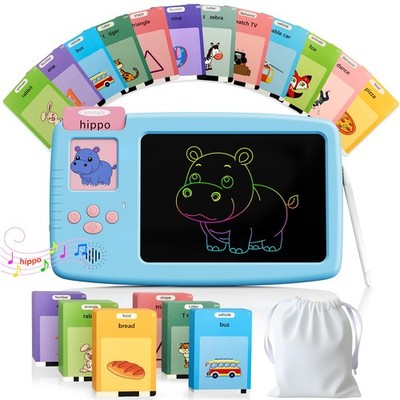 Talking Flash Cards for Toddlers: 2-in-1 LCD Writing Tablet with 510 Sight Wo...