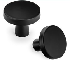25 Pack Matte Black Cabinet Knobs for Kitchen Hardware Handles Round Dresser Dra