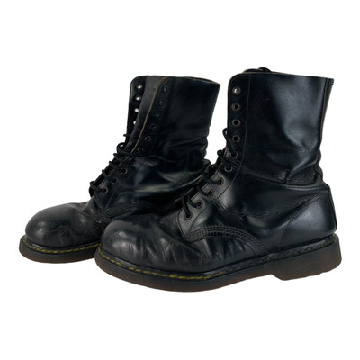 Vintage Dr Martens 1970's Black Made England Boots Men's Toe Steel Shoes UK  10 UK
