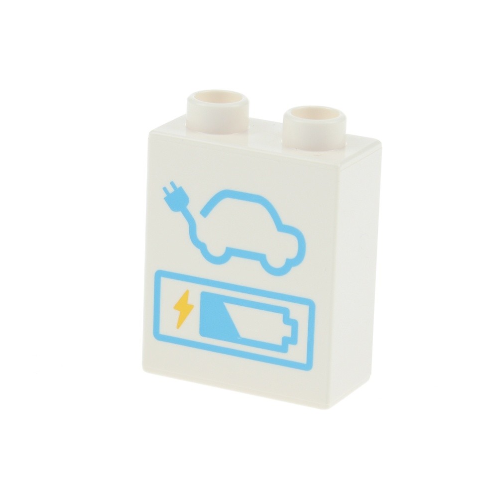 1x lego Duplo Motif Stone 1x2x2 White Station Electric Car 6340624 4066pb770