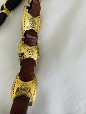Vintage MCM Gold Tone & Leather Chain Belt Brown Rare Design MCM Brown Belts for Women for sale | eBay main image 4