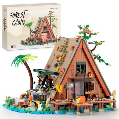 Vziimo A-Frame Cabin Building Set, MOC Ideas 9.4 x 8.3 x inches 