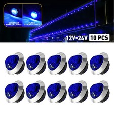 10x 34 Emergency Strobe Steady Marker Led Light Blue Warning Flashing Lights V