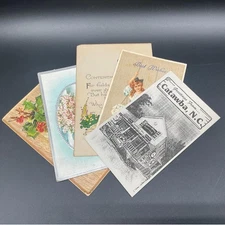 Lot Of 5 Vintage Postcards Holiday Birthday Catawba Embossed Ephemera Christmas