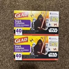 Glad Star Wars Snack Collation Zipper Bags 40 Count Two Unopened New Boxes