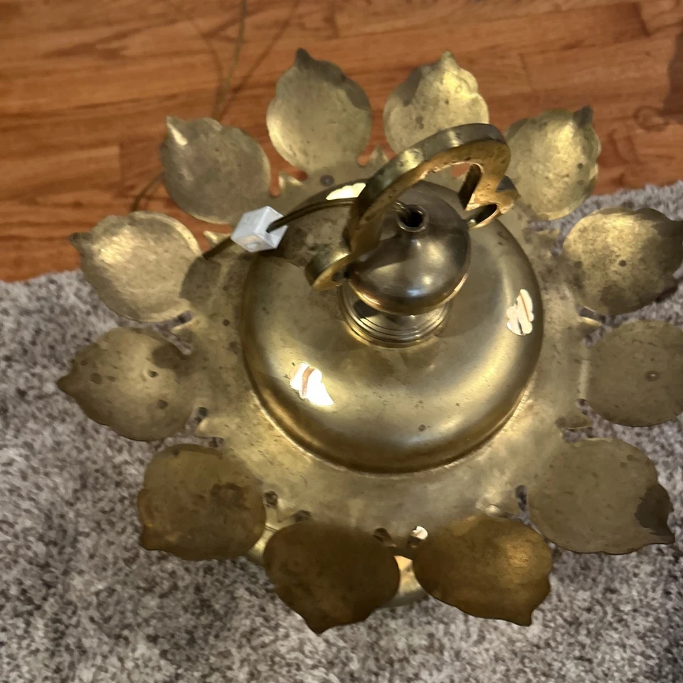 Linterna de mesa de cobre Y3108 TOUROU-pie de garra-luz japonesa-¡RARA! Foto 2 de 4