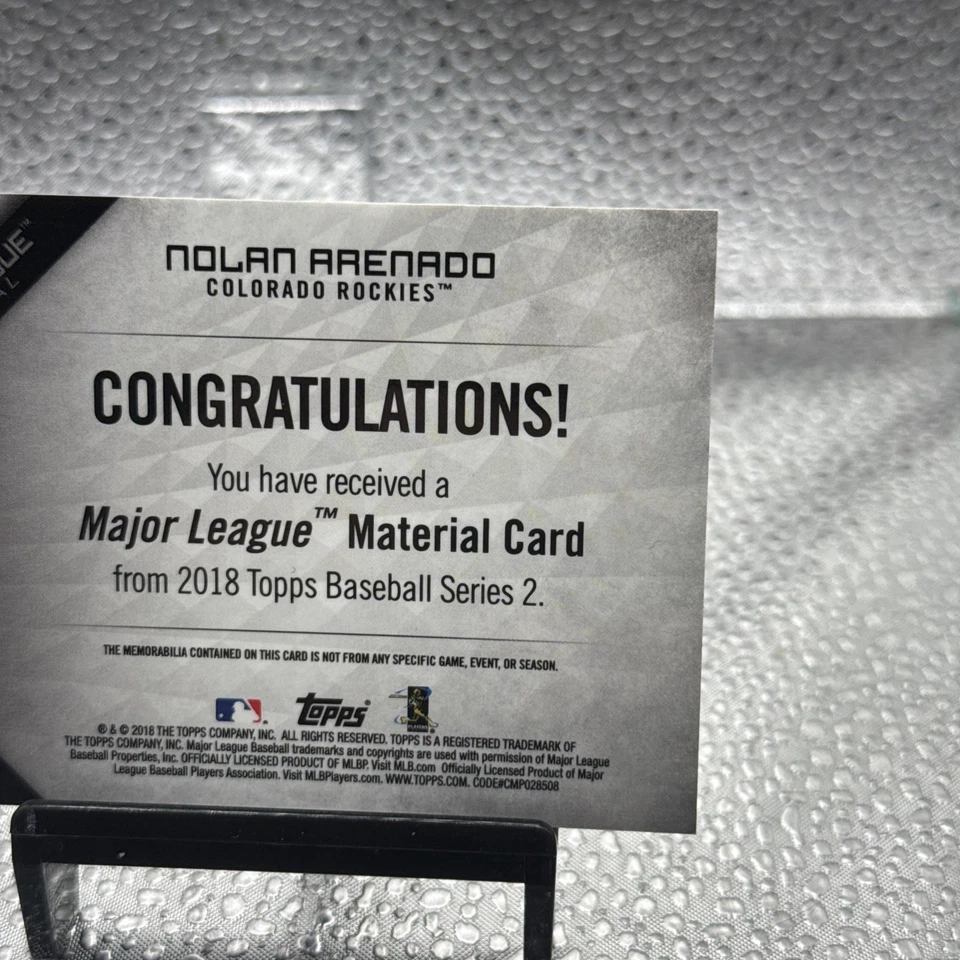 2018 Topps - Major League Material Series 2 Black #MLM-NA Nolan Arenado /99 - Image 4 of 4