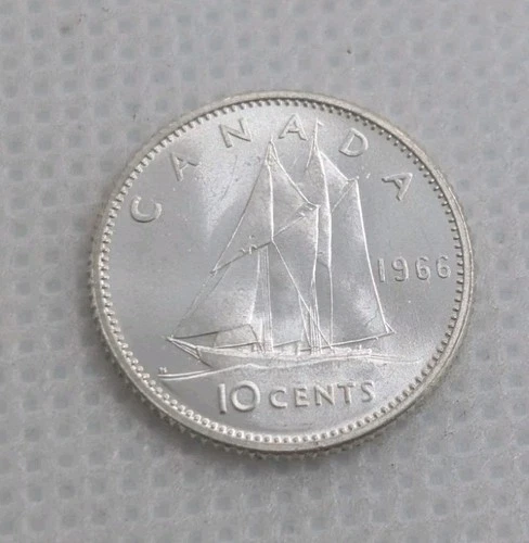 Canada 1966 10 CENT 10c SILVER DIME UNC COIN 0.8 Silver coin