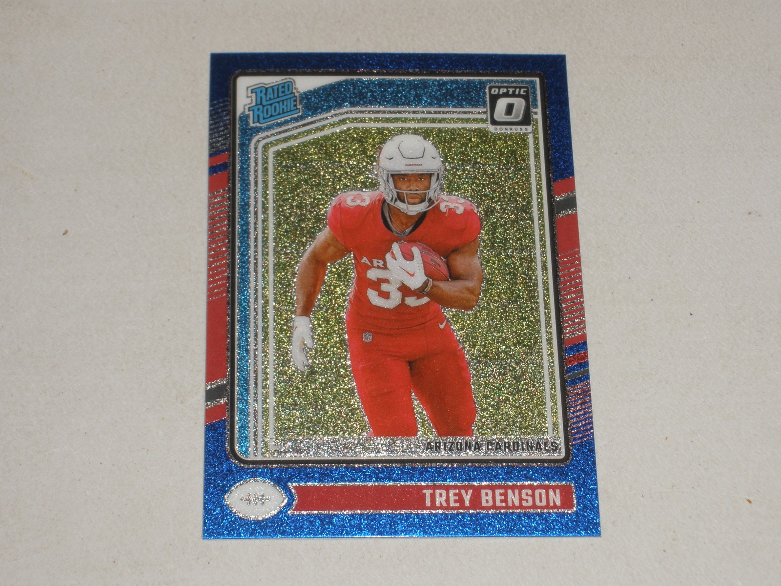 2024 Donruss Optic Rated Rookie Blue Glitter Prizm #293 Trey Benson RC