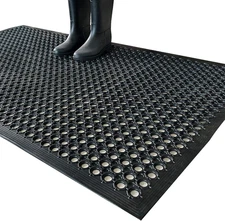 Heavy-Duty Outdoor Rubber Drainage Mat for Commercial and Industrial Use 60x35