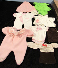 Vintage LOT of 10 SMALL/MED BABY Doll Clothes Mostly Fit 12" to 16" LOVELY SET