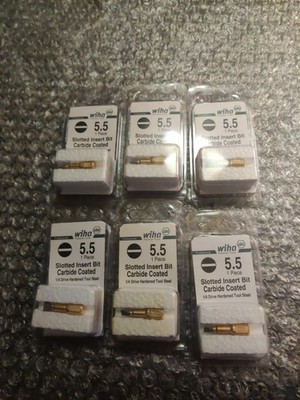 Wiha 71011 UNIVERSAL 1/4'' HEX DRIVE 5.5 SLOTTED **Lot of 5** Germany